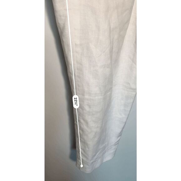 Club Monoco 22" Inseam White Linen Side Button Capri Pant - Picture 6 of 7